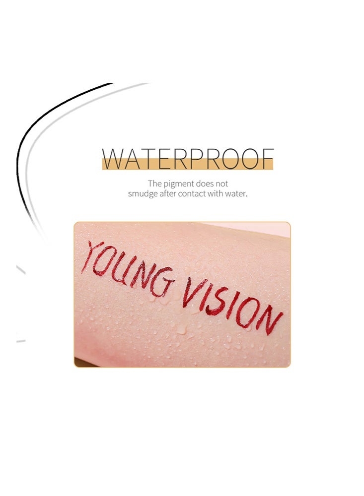 يونج فيجن طقم أقلام كحل سائلة 5 قطع ، أسود / أبيض / بني / محمر / أزرق ، 5 ألوان عارية وغير لامعة مجموعة محددات العيون للنساء ، كحل ملون مقاوم للتلطخ - Image 4