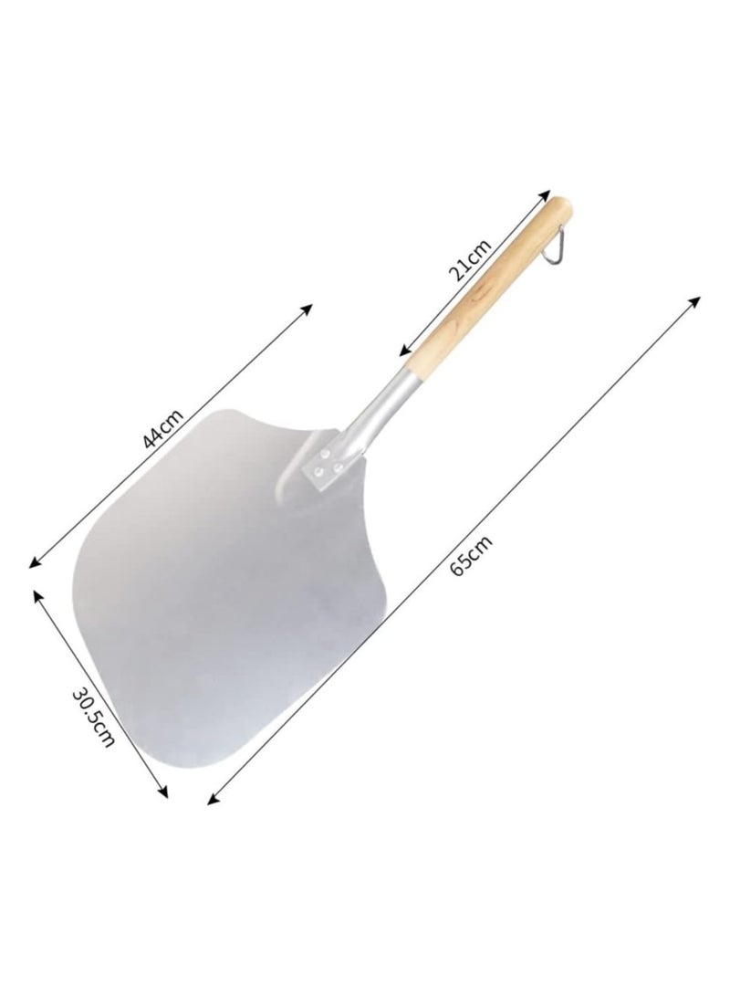 Premium Aluminum Pizza Peel With Detachable Beech Handle,  Convenient To Store, Good Helper For Baking, Homemade Pizza And Bread - Image 2