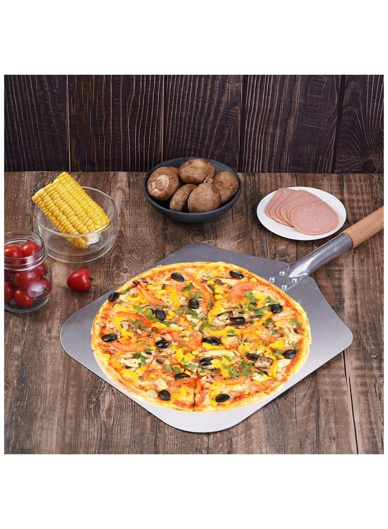 Premium Aluminum Pizza Peel With Detachable Beech Handle,  Convenient To Store, Good Helper For Baking, Homemade Pizza And Bread - Image 4