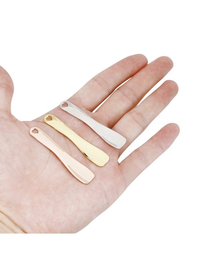 Meisuitd - 3 Pcs Metal Cosmetic Spoon Zinc Alloy Mini Skincare Spatula Mask Spatula Facial Cream Facial Cosmetic Spoon Beauty Scoop (Silver Gold Rose Gold) - Image 1