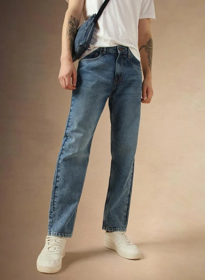 Dennis Lingo Men's Indigo Straight Fit Jeans - Classic Denim Comfort