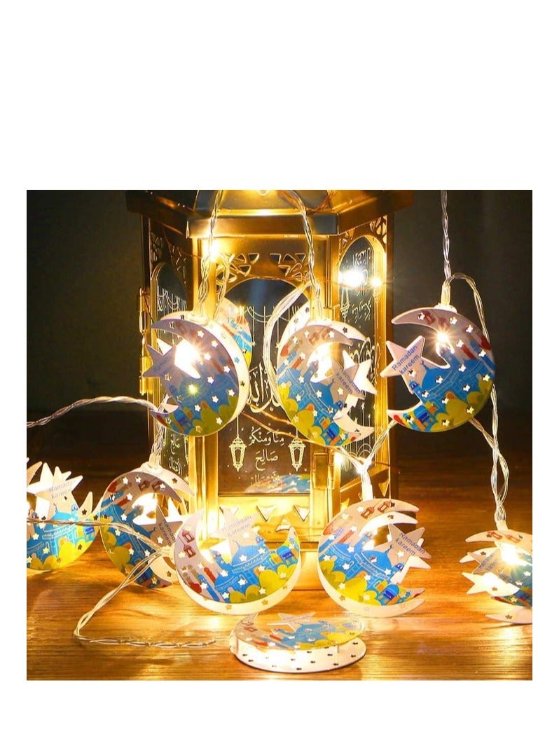 Y&D String Lights For Eid Ramadan Decorations Mubarak Ramadan Moon Star Lantern Lamp,Curtain String Lights with 3m  20 Lighting Modes for Home Outdoor  Bedroom  Wedding  Garden Decorations - Image 1