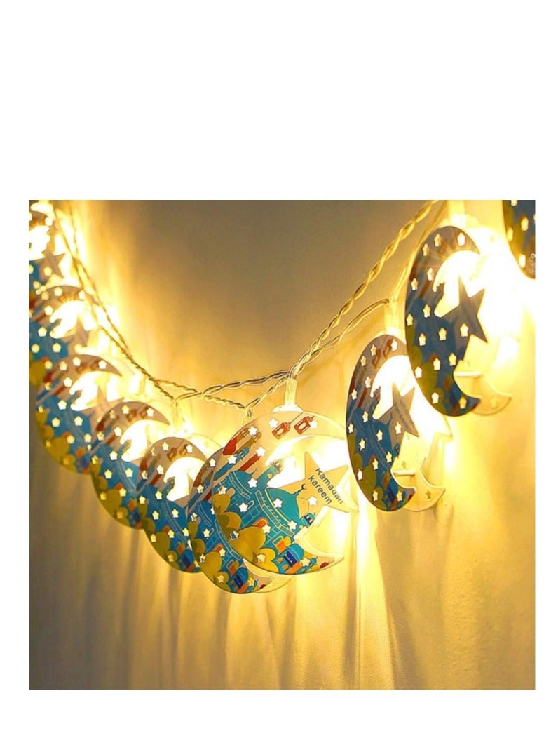 Y&D String Lights For Eid Ramadan Decorations Mubarak Ramadan Moon Star Lantern Lamp,Curtain String Lights with 3m  20 Lighting Modes for Home Outdoor  Bedroom  Wedding  Garden Decorations - Image 2