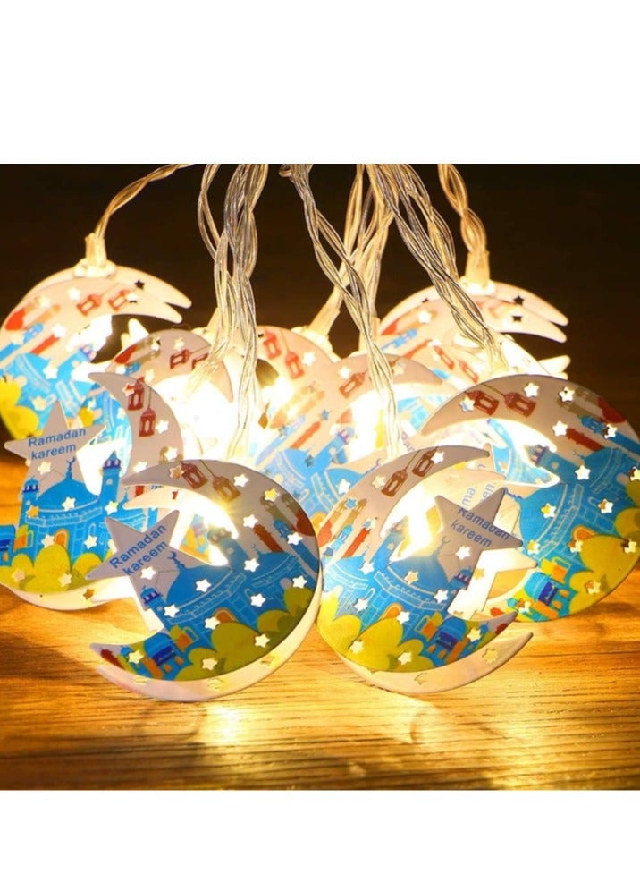Y&D String Lights For Eid Ramadan Decorations Mubarak Ramadan Moon Star Lantern Lamp,Curtain String Lights with 3m  20 Lighting Modes for Home Outdoor  Bedroom  Wedding  Garden Decorations - Image 3