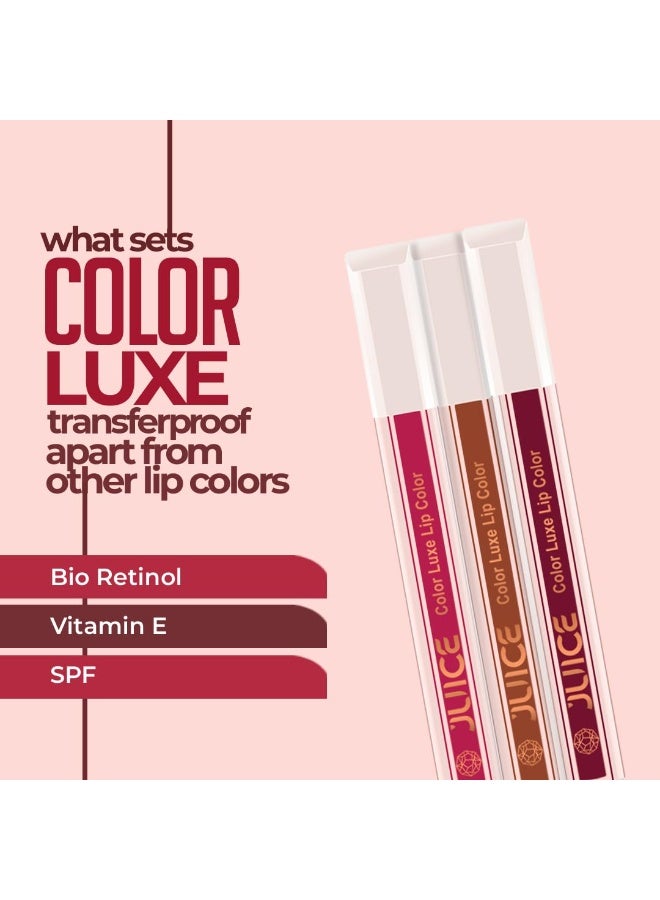 جوس أحمر شفاه مات لوكس غني بفيتامين E لا يتلطخ مع تقنية Bio Retinol Moisturizing Lock SPF 15 طويل الأمد بلون Plum Tart M14 - Image 3