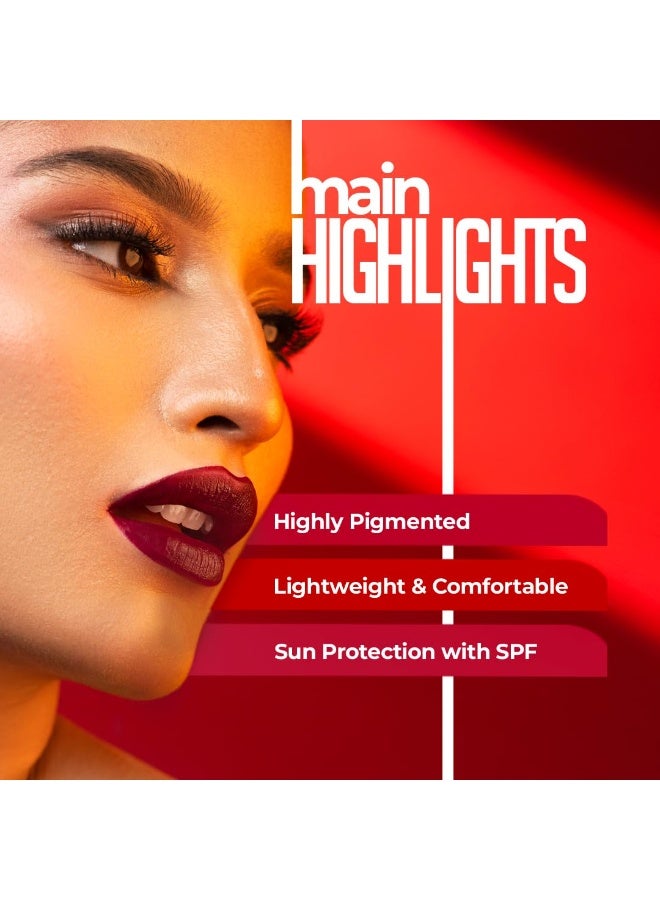 جوس أحمر شفاه مات لوكس غني بفيتامين E لا يتلطخ مع تقنية Bio Retinol Moisturizing Lock SPF 15 طويل الأمد بلون Plum Tart M14 - Image 2