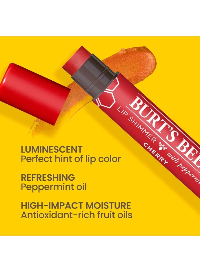 Burt's Bees 100% Natural Moisturizing Lip Shimmer, Cherry - 1 Tube - Image 4
