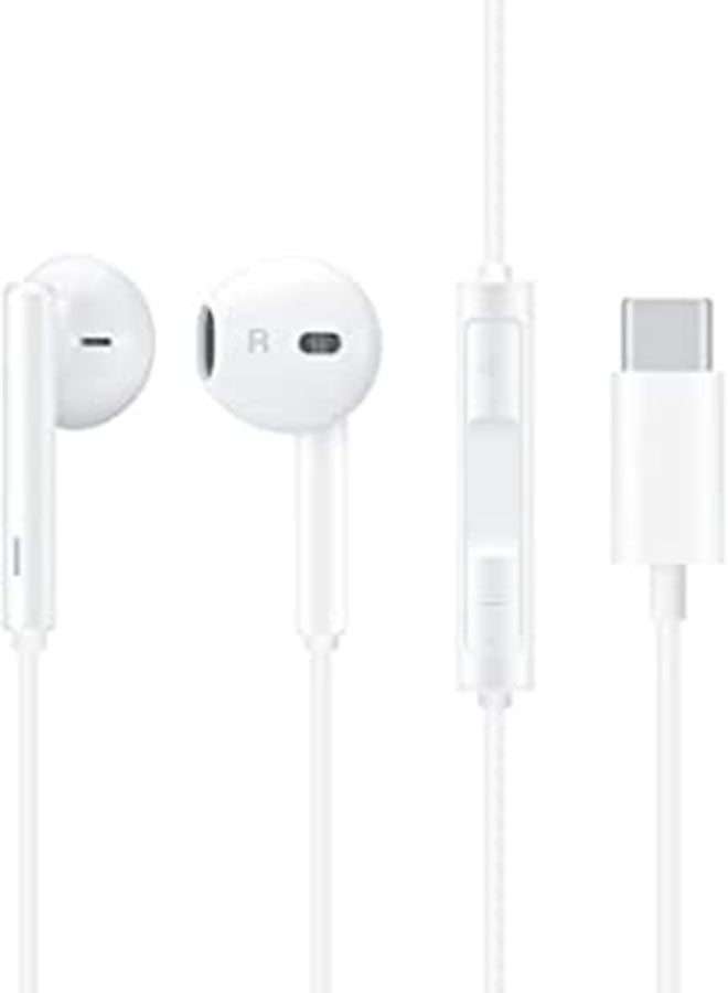 سماعات أذن داخلية مع منفذ USB-C، سماعات أذن سلكية مع جهاز تحكم عن بعد مدمج للتحكم في الموسيقى والمكالمات الهاتفية ومستوى الصوت، سماعات أذن داخلية - Image 1