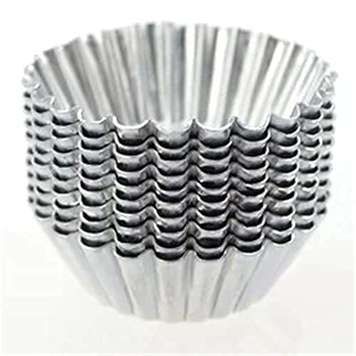 Bellveen Aluminium Cup Cake Tart Mould Jelly Mould for Oven Set of 6 Pieces Silver - Image 3