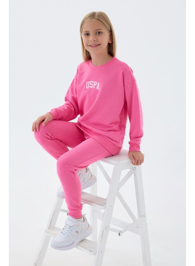 يو اس بولو اسن طقم رياضي للبنات من يو إس بولو أسوسيشن باللون الوردي - Image 1
