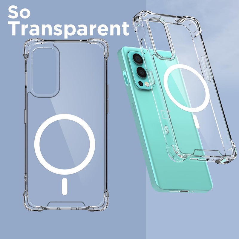 Pikkme Back Cover for OnePlus Nord 2 5G Mag-Safe Shockproof PC + TPU Protective Case Magnetic Support Bumper Case (Transparent Mag-Safe) - Image 2