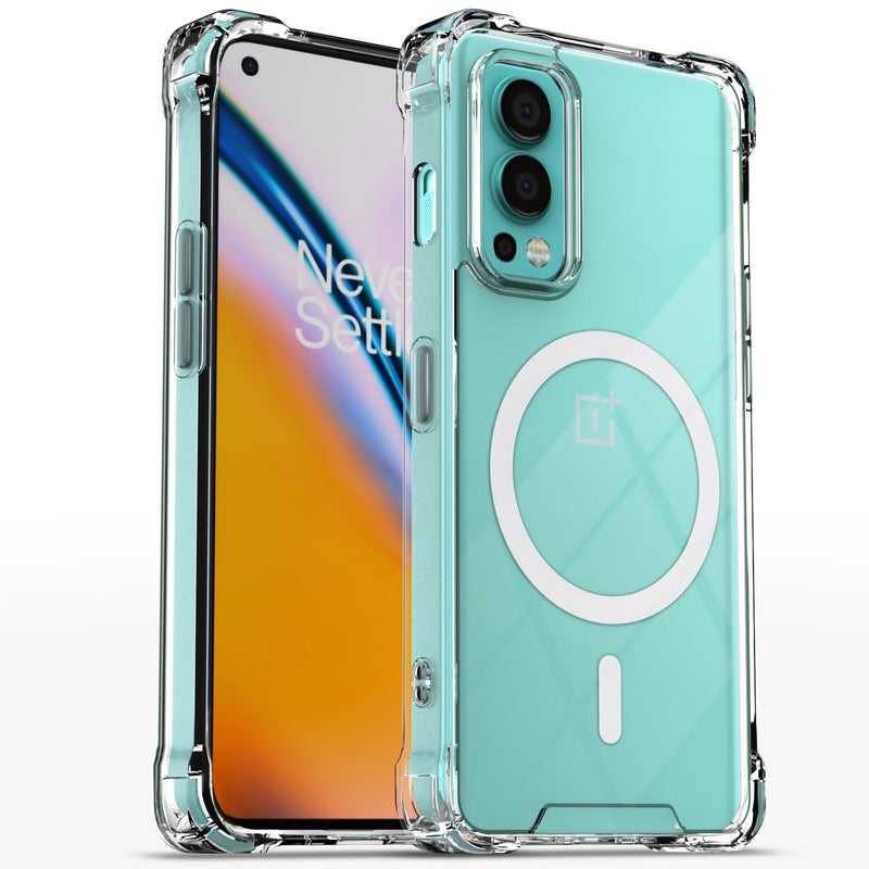 Pikkme Back Cover for OnePlus Nord 2 5G Mag-Safe Shockproof PC + TPU Protective Case Magnetic Support Bumper Case (Transparent Mag-Safe) - Image 1