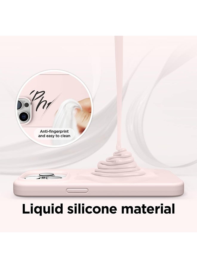 جي أس حالة واقية من السيليكون السائل المتوافقة مع iPhone 16 Pro Max، باللون الوردي - Image 2