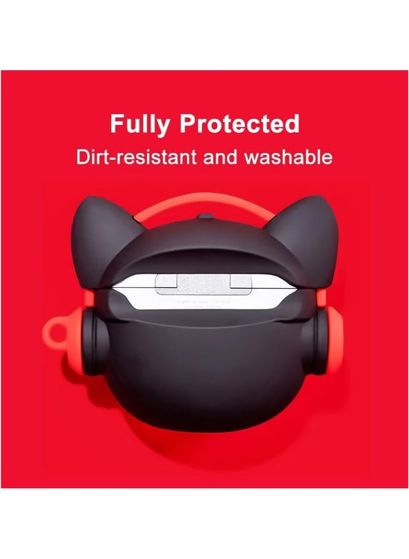 Case Soft Silicone Shockproof Cover for Apple Airpods 4 New 3D Cute Cartoon Creative Fun Case Skin with Keychain Design - Image 4
