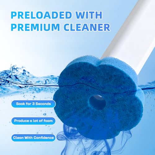 clowand Disposable Toilet Brush with 48 Refills, ,Toilet Bowl Cleaner,Toilet Cleaning Supplies,Toilet Bowl Brush,automatic lid-opening and closing toilet brush with Holder for Bathroom Deep Cleaning & Hygiene - Image 4