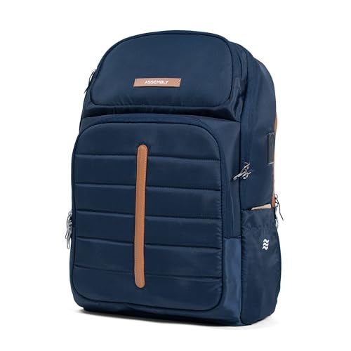 THE ASSEMBLY Assembly Odyssey Weekender Laptop Backpack, Premium Polyester with Felt-Lined 15.6" Compartment, Adjustable Straps, Water-Resistant Blue - Image 1