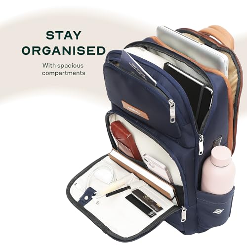 THE ASSEMBLY Assembly Odyssey Weekender Laptop Backpack, Premium Polyester with Felt-Lined 15.6" Compartment, Adjustable Straps, Water-Resistant Blue - Image 4
