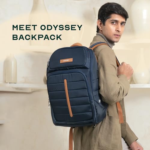 THE ASSEMBLY Assembly Odyssey Weekender Laptop Backpack, Premium Polyester with Felt-Lined 15.6" Compartment, Adjustable Straps, Water-Resistant Blue - Image 2