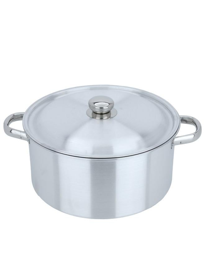 ROBUST Aluminum Pot With Lid And Handles 30 Cm Round Silver - Image 2