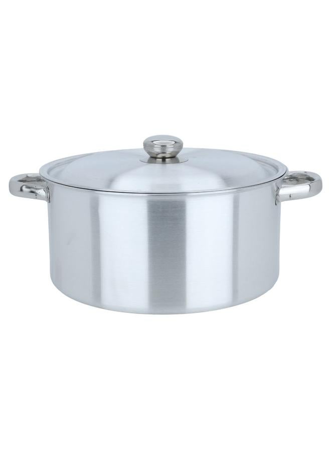 ROBUST Aluminum Pot With Lid And Handles 30 Cm Round Silver - Image 1