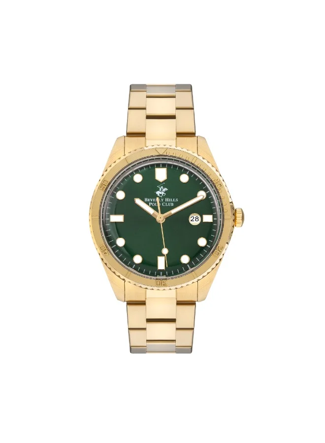 بيفرلي هيلز بولو كلوب Beverly Hills Polo Club BP3407X.170 Men Analog Display Watch & Metal Strap Gold