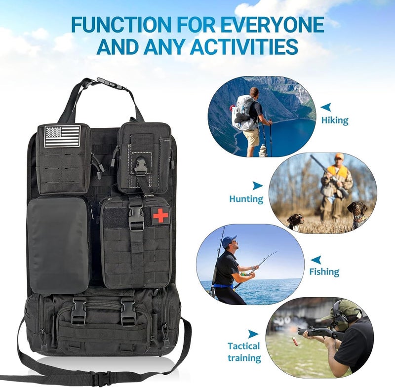 Z8 Tactical Seat Back Organizer with 5 Molle Bags - Universal Fit for All Vehicles - Image 3