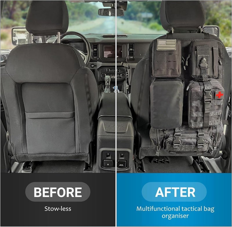 Z8 Tactical Seat Back Organizer with 5 Molle Bags - Universal Fit for All Vehicles - Image 4