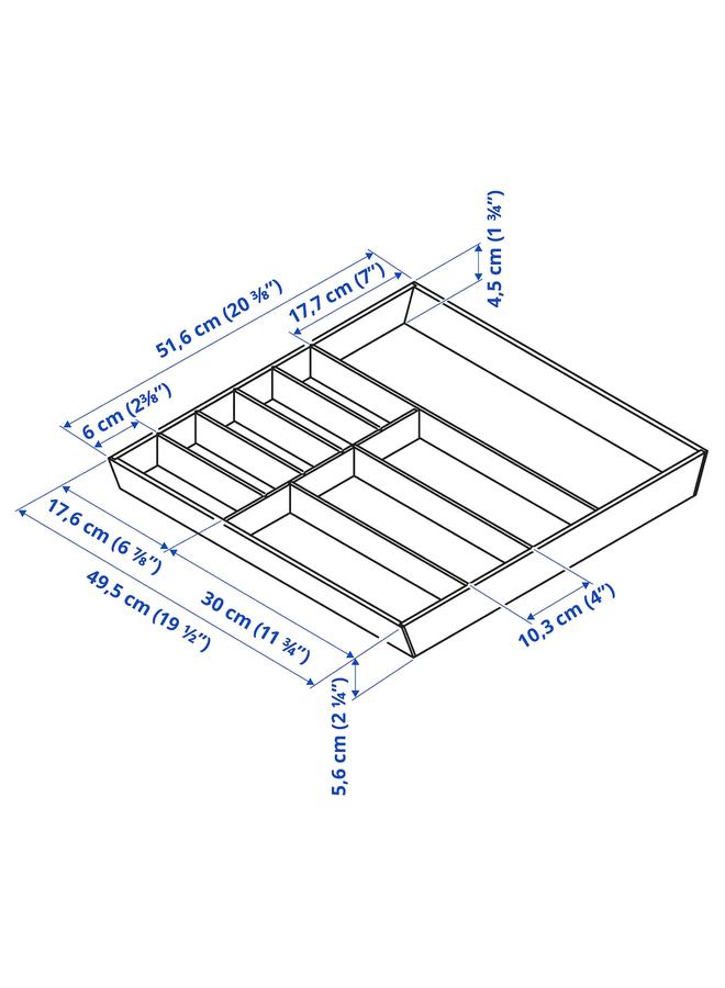 Zaboon Cutlery tray, light bamboo, 52x50 cm - Image 4