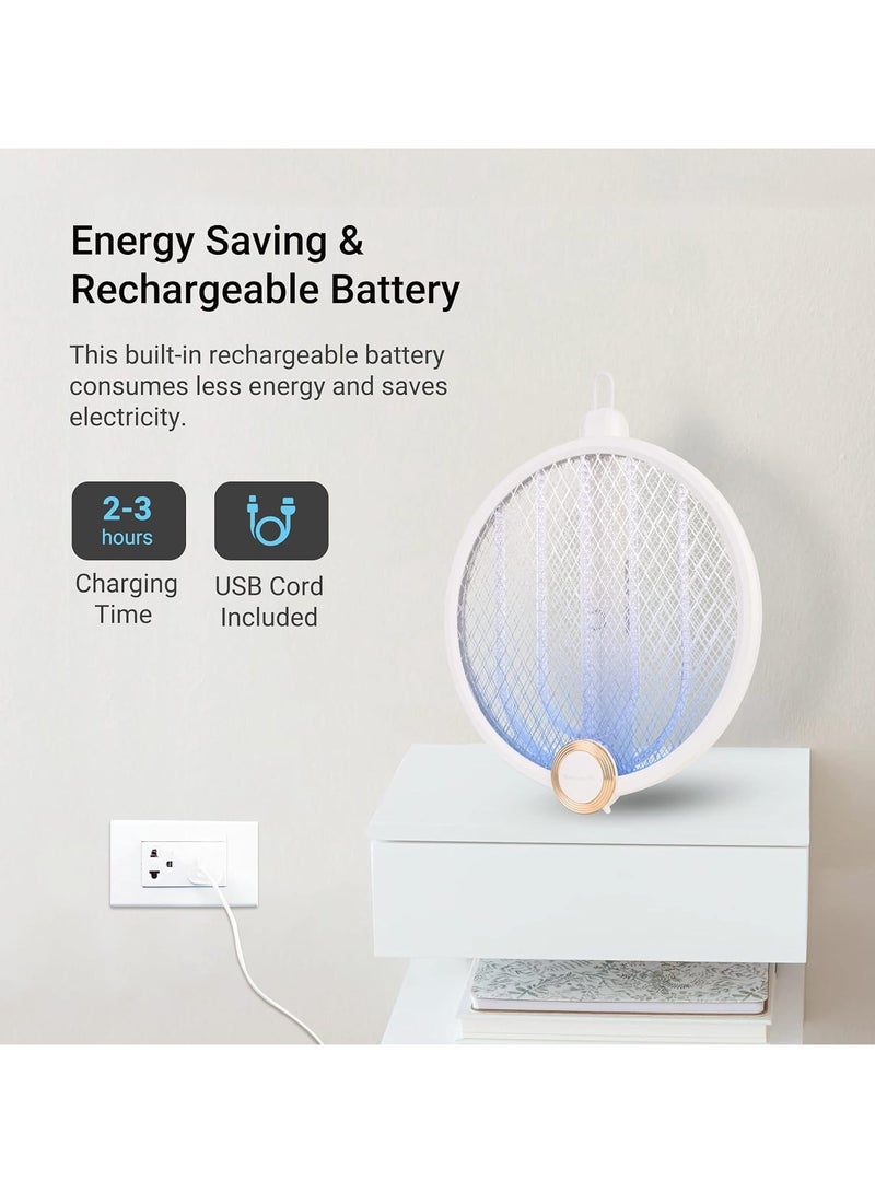 Electric Fly Zapper for Indoor and Outdoor, Portable, Foldable, Rechargeable, Longer Battery Life, Fly Zapper USB Charging Cable - Image 4