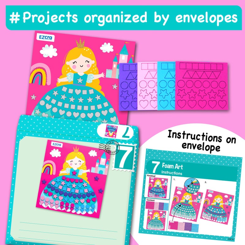EZCRA Unicorn Craft Kits for Kids Ages 4-8 â€“ 21 Projects in 1 Craft Box for Kids â€“ All Inclusive No Mess Arts and Crafts Kit, Educational Activity Box for Girls - Image 5