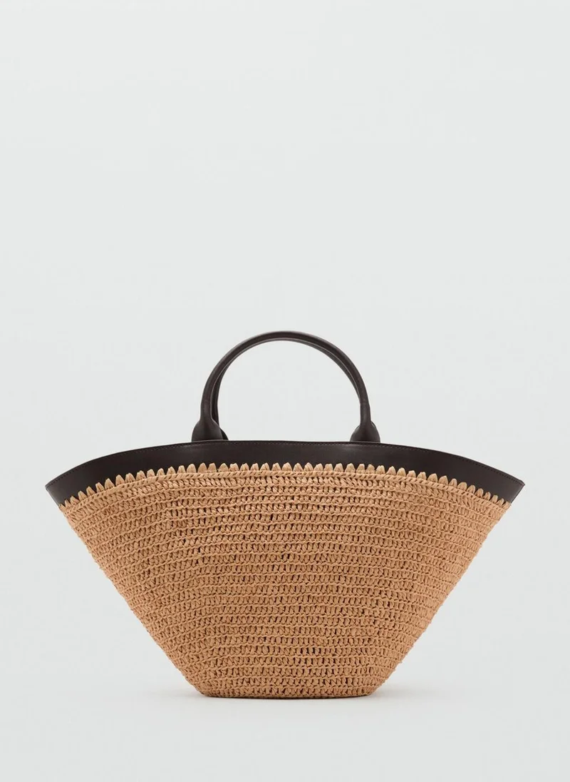 مانجو Large Natural Fibre Bag With Double Handle