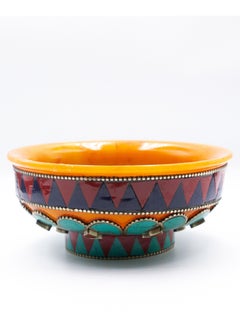 Alpine Crystals UAE Exquisite Amber Bowl with Gemstone Handmade  - Image 1
