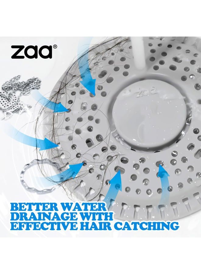 zaa Shower Drain Hair Catcher, 2 Pack Premium Silicone Drain Protector & Shower Drain Cover, Shower Installation Kits for Flat Drains of Shower Room, Bathroom, Gray - Image 3
