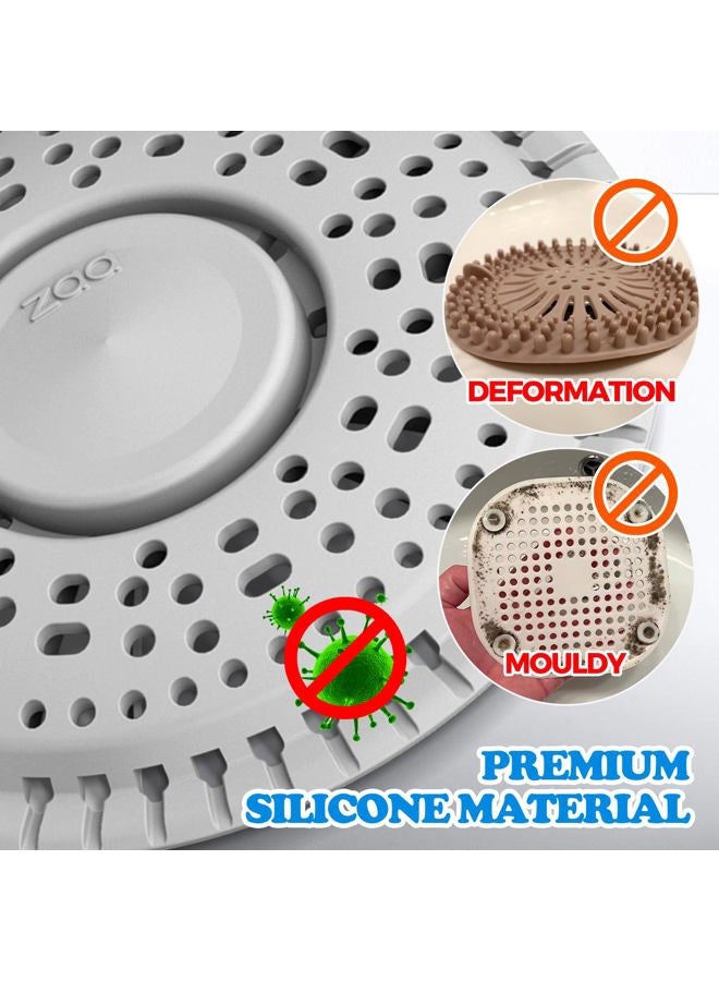 zaa Shower Drain Hair Catcher, 2 Pack Premium Silicone Drain Protector & Shower Drain Cover, Shower Installation Kits for Flat Drains of Shower Room, Bathroom, Gray - Image 5