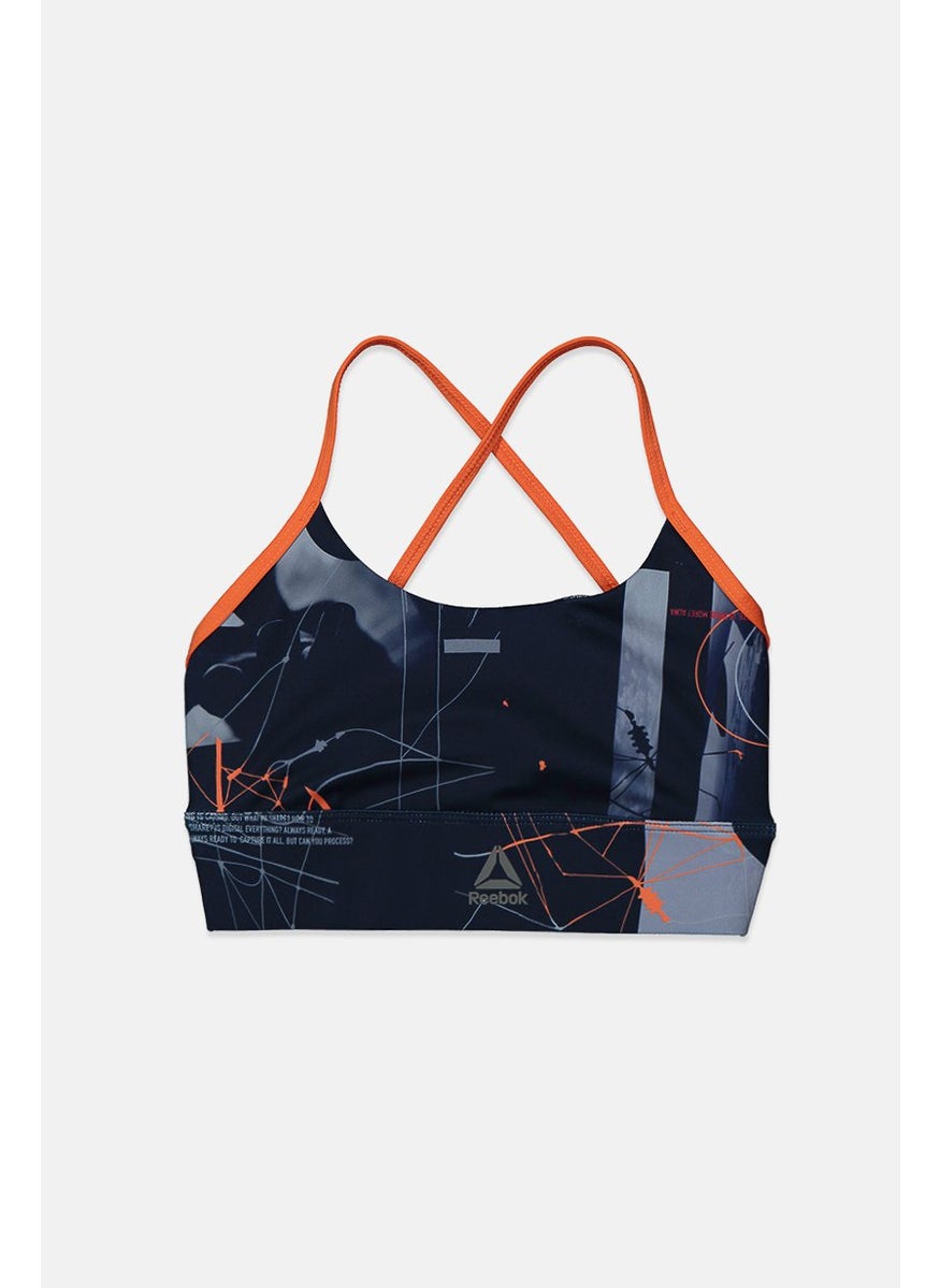 Reebok Women Non Padded Tri Back Sports Bra, Navy Blue  - Image 1