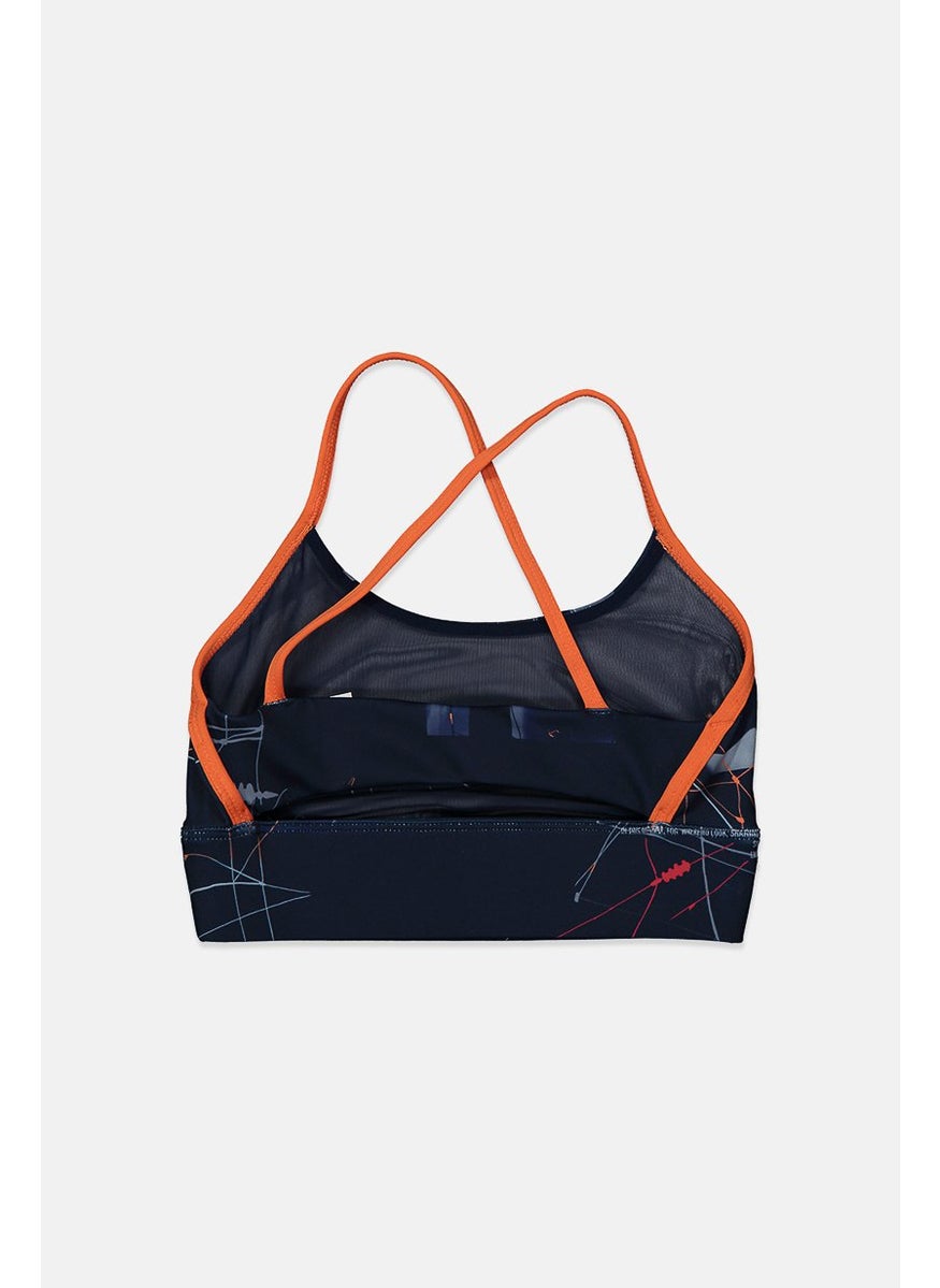 Reebok Women Non Padded Tri Back Sports Bra, Navy Blue  - Image 2