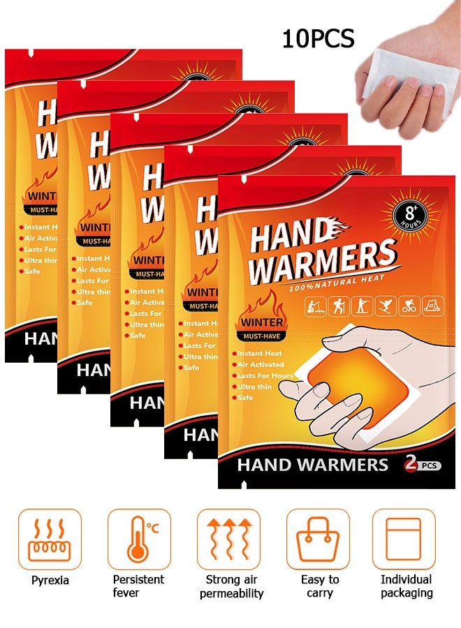 Unique 5 Bags (10 PCS) Hand Warmers - Air-Activated Disposable Hand Warmers - Long Lasting Safe Natural Odorless Air Activated Warmers Up to 8 Hours of Heat - Image 1