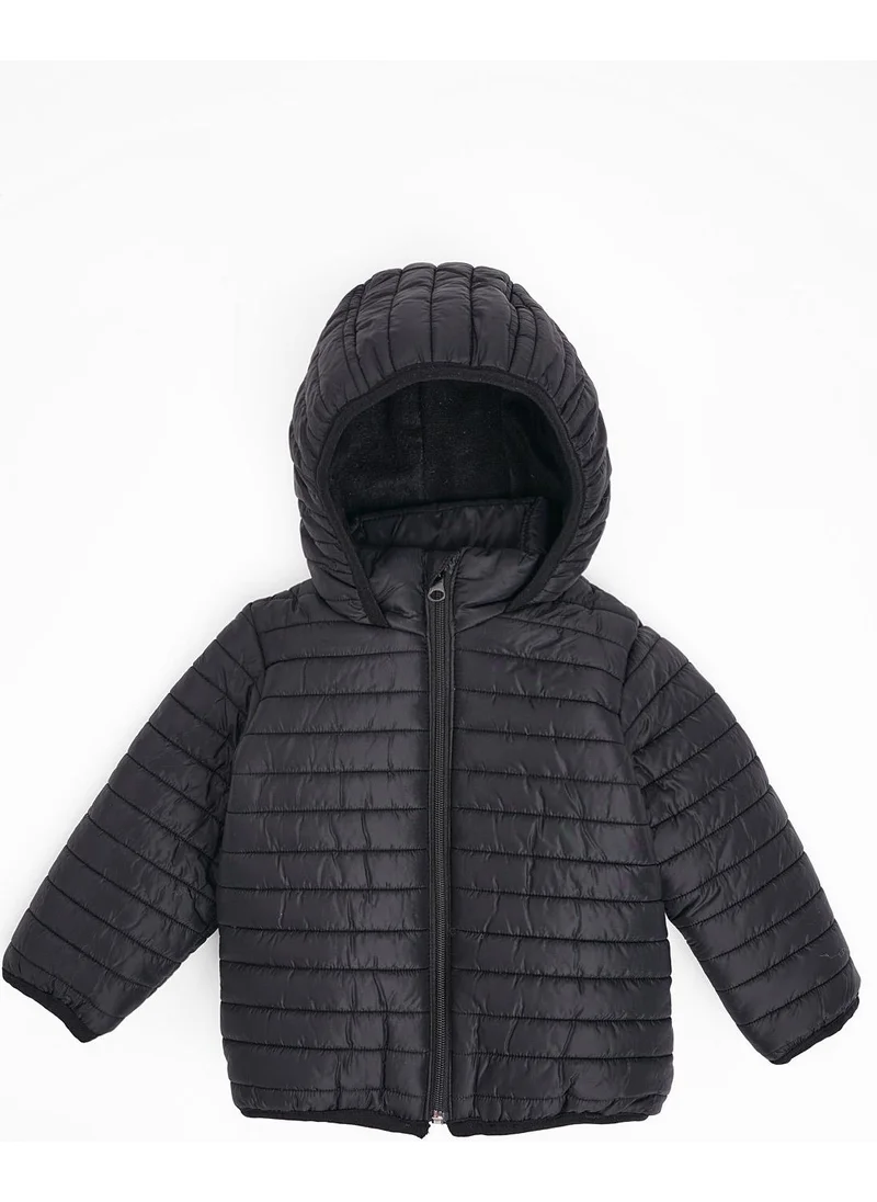 Zepkids Hooded Long Sleeve Black Color Coat