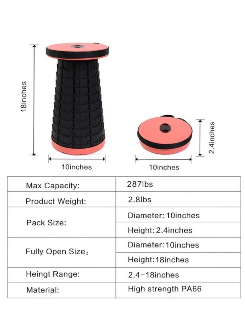 Alissa - Portable Folding Retractable Folding Stools Portable Plastic Travel Seat Orange - Image 1