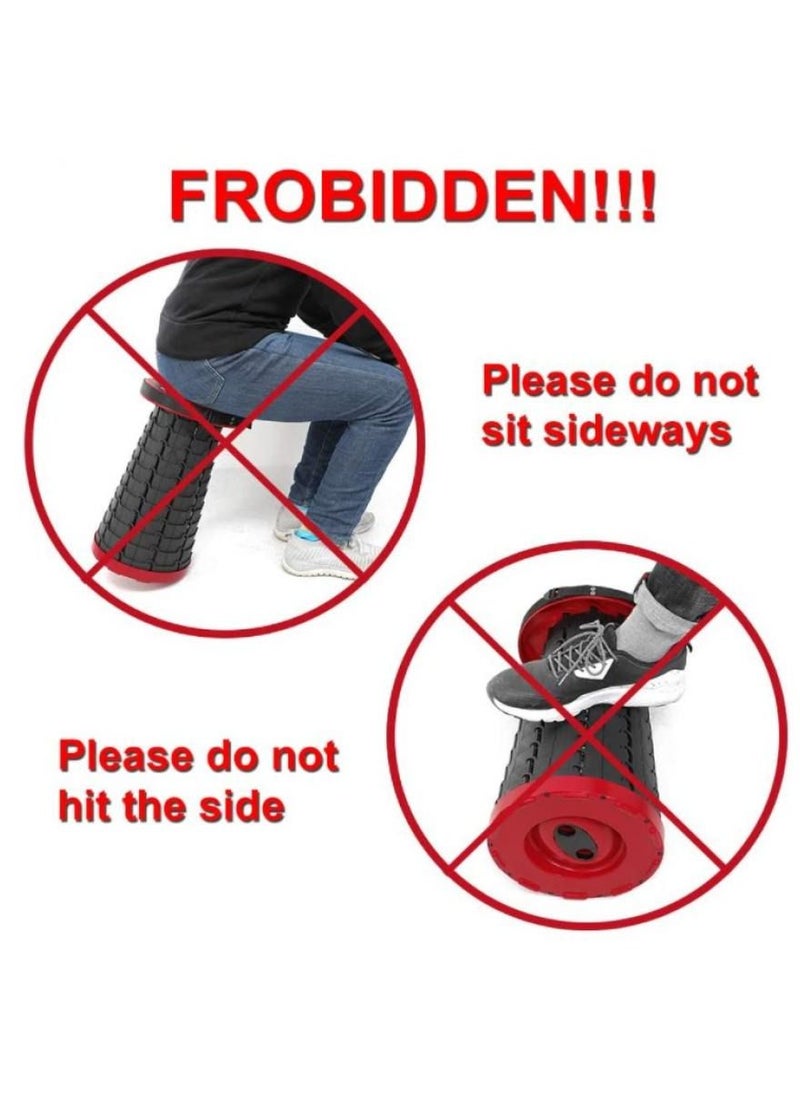 Alissa - Portable Folding Retractable Folding Stools Portable Plastic Travel Seat Orange - Image 1