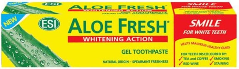 ESI Aloe Fresh Whitening Action Gel Toothpaste - 100ml for Teeth Whitening and Bacterial Protection