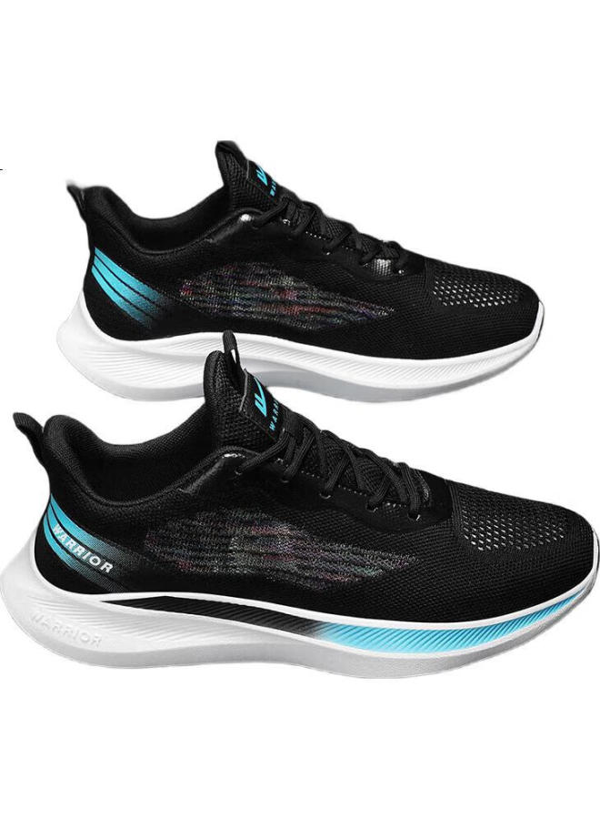 Pull Back Warrior Men'S Sports Shoes Summer Men'S Mesh Lightweight Breathable Running Casual Shoes Men'S White/Misty Blue Size 39 - Image 1