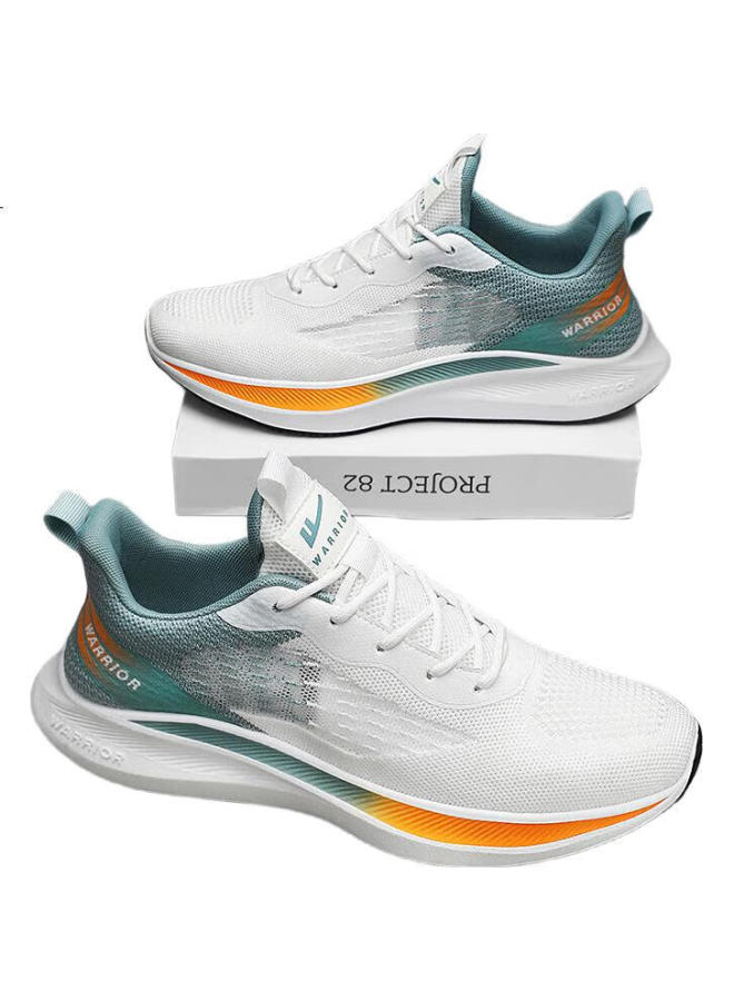 Pull Back Warrior Men'S Sports Shoes Summer Men'S Mesh Lightweight Breathable Running Casual Shoes Men'S White/Misty Blue Size 39 - Image 3