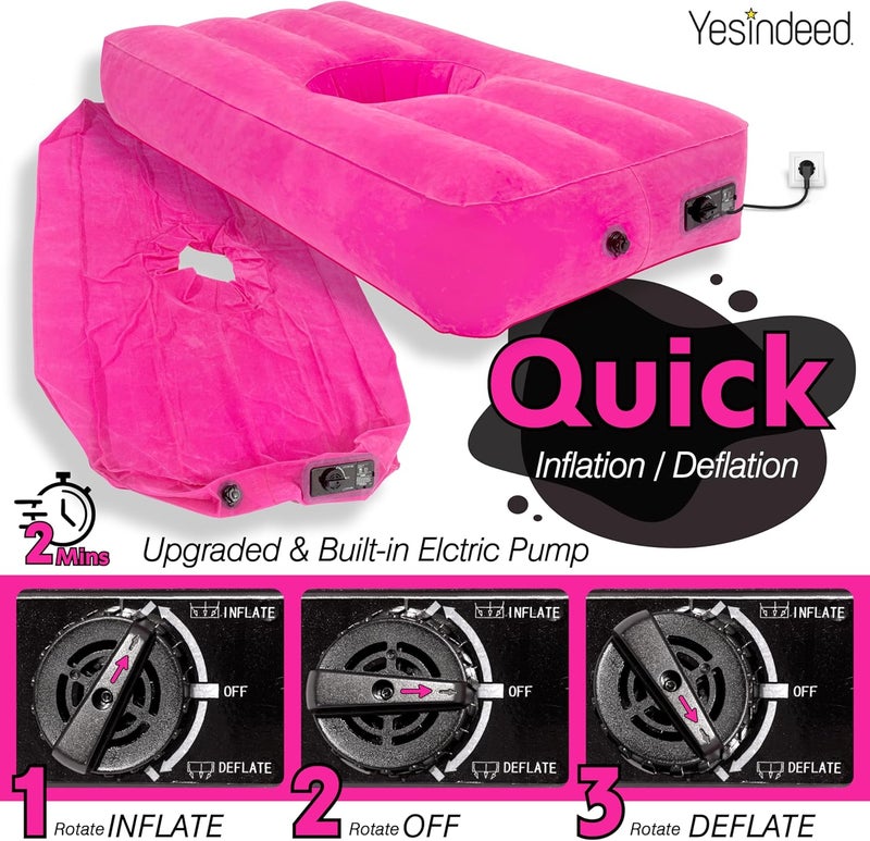 YESINDEED Upgraded BBL Bed with Hole, Inflatable Brazilian Butt Lift Mattress for Post Surgery Recovery - Waterproof Velvet Touch Top Comfortable & Supportive - Carrying Bag and with Built-in Pump - Image 5