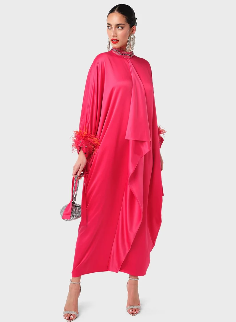 Threadz by Ajooni Feather Detailing Embellished Kaftan