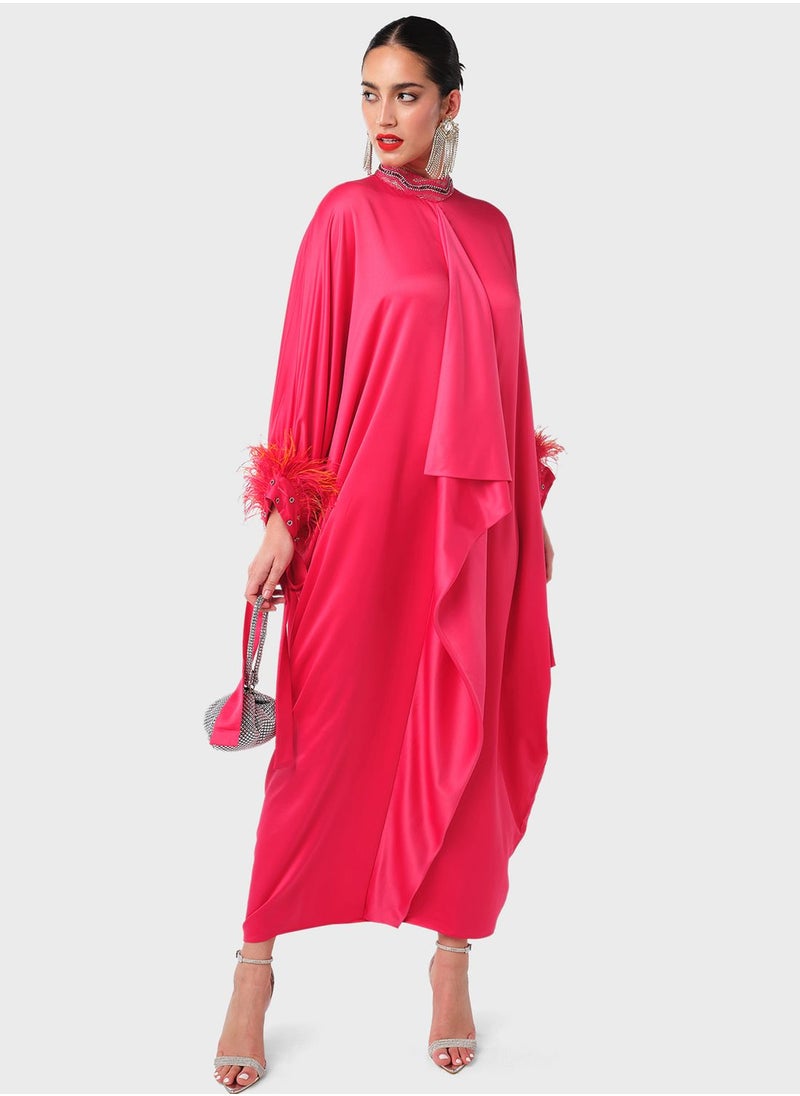 Threadz by Ajooni Feather Detailing Embellished Kaftan  - Image 4