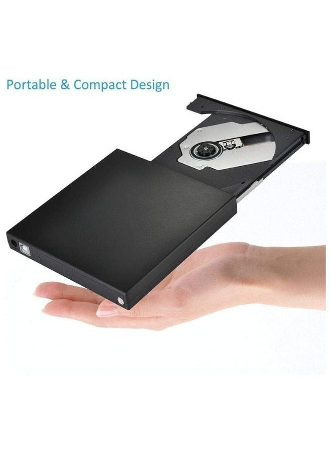 إكس أل تي محرك أقراص DVD خارجي، محرك أقراص CD DVD +/-RW محرك أقراص DVD/CD ROM ناسخ ومحرك أقراص ضوئي متوافق مع أجهزة الكمبيوتر المحمول المكتبية التي تعمل بنظام التشغيل Windows 11/10/8/7 Linux OS. - Image 2