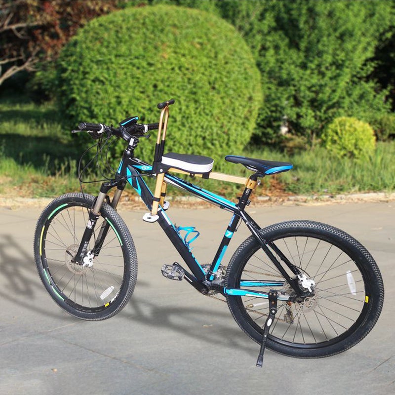 Front Mounted Child Bicycle Seat: Aluminum Alloy Structure, 2-Point Fixing Design - Adjustable Pedals & Rod, Foldable Pedals for Kids Front Bike Seat for Outdoor Family Cycling - Image 3