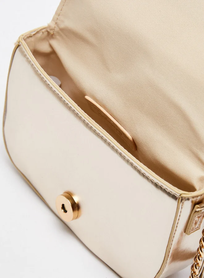 Little Missy Solid Crossbody Bag with Sling Strap and Bow Accent