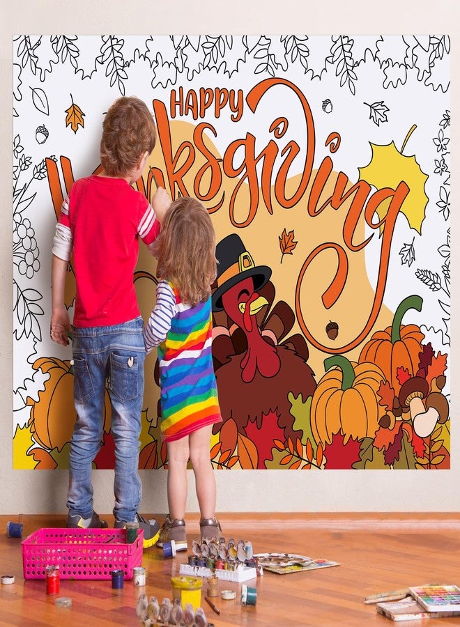 Sophena Fall Thanksgiving Coloring Poster 43.3x31.5 Inches Giant Drawing Paper Crafts for Kids Table Decorations, Color Your Own Autumn Crafts Mats for Thankful Activity Happy Thanksgiving Pumpkin Turkey - Image 5